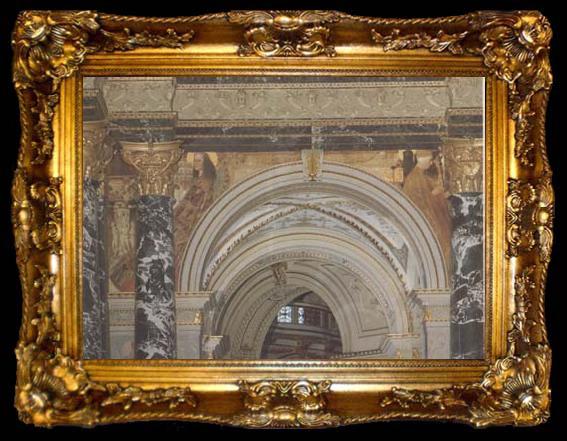 framed  Gustav Klimt Roman and Venetian Quattrocento (mk20), ta009-2